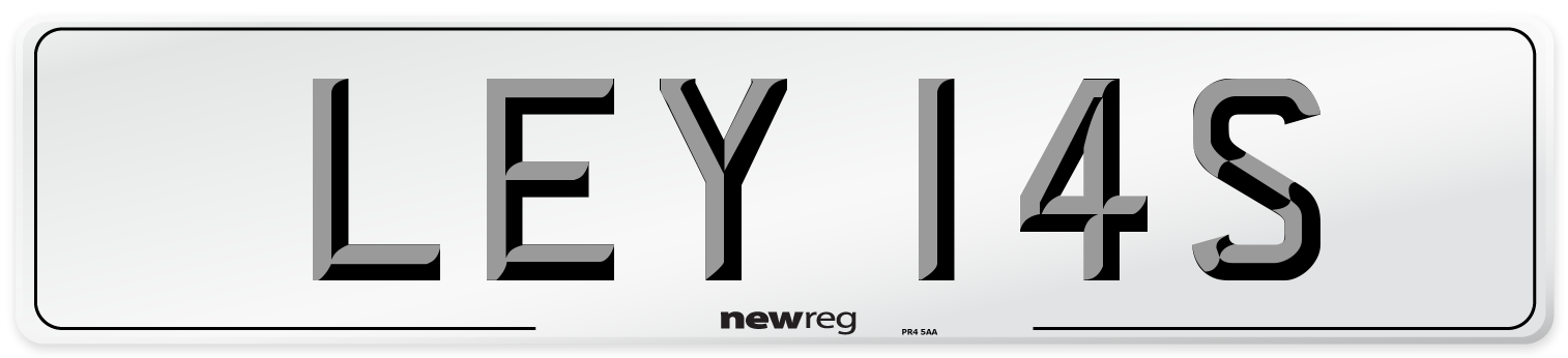 LEY 14S Number Plate from New Reg
